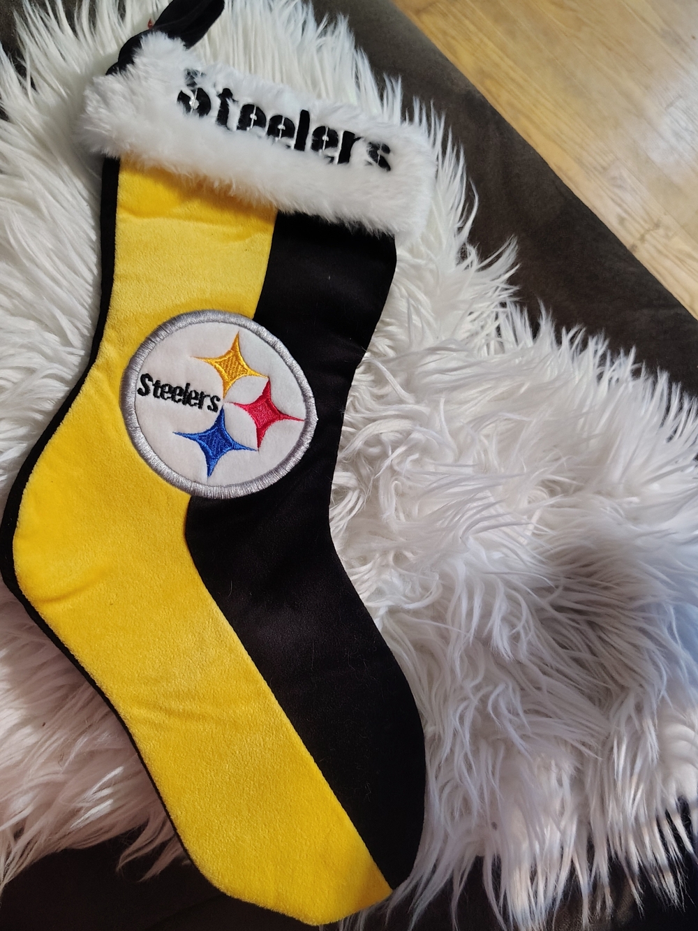 NFL Pittsburgh Steelers Black and Yellow Holiday Stocking